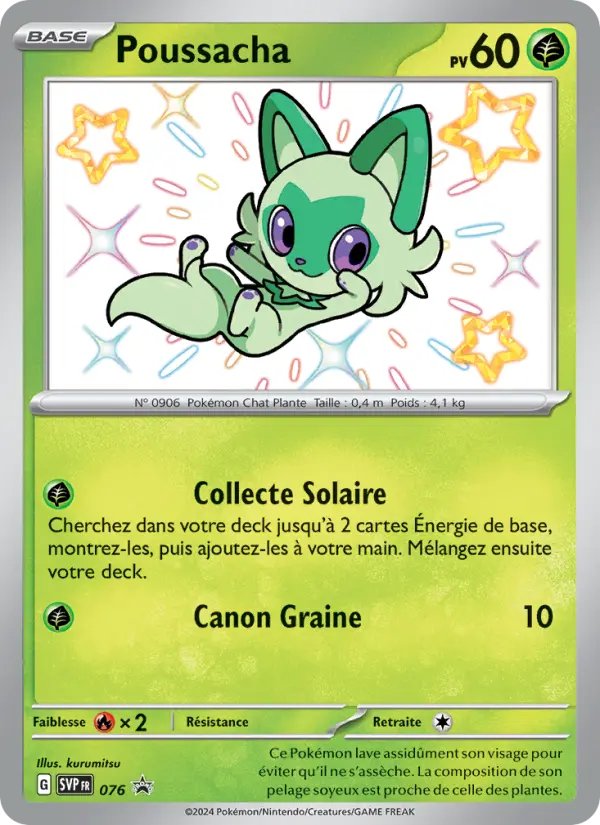 Scan HD carte Pokémon Poussacha 076/225 — SVP Black Star Promos