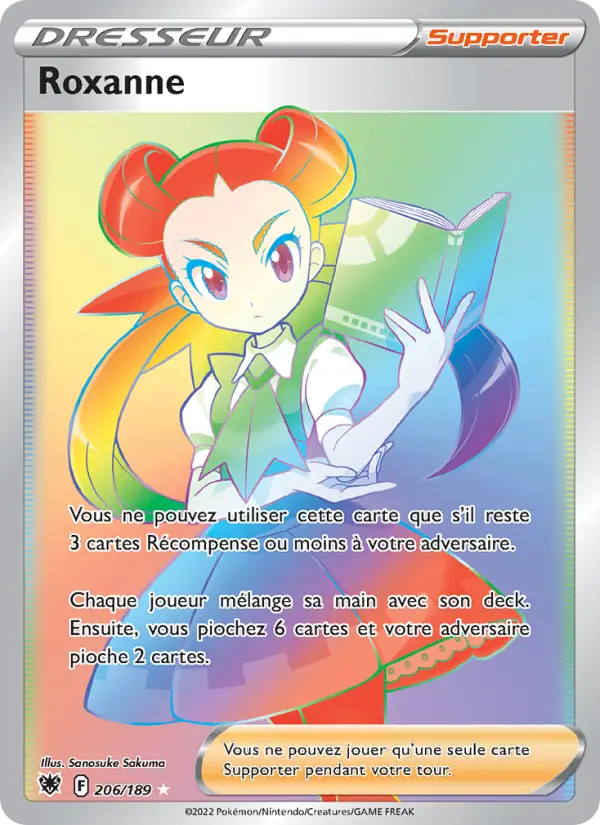 Scan HD carte Pokémon Roxanne 206/189 — Astres Radieux