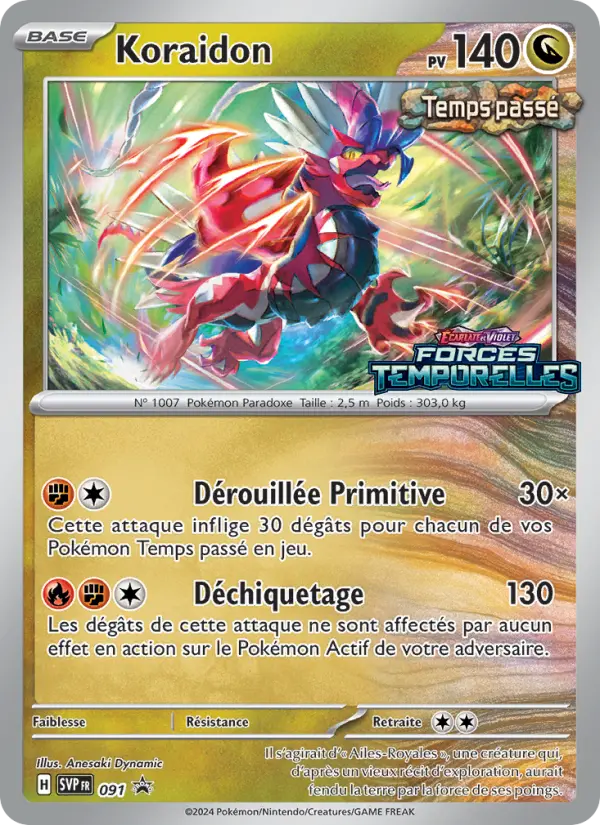 Scan HD carte Pokémon Koraidon 091/225 — SVP Black Star Promos
