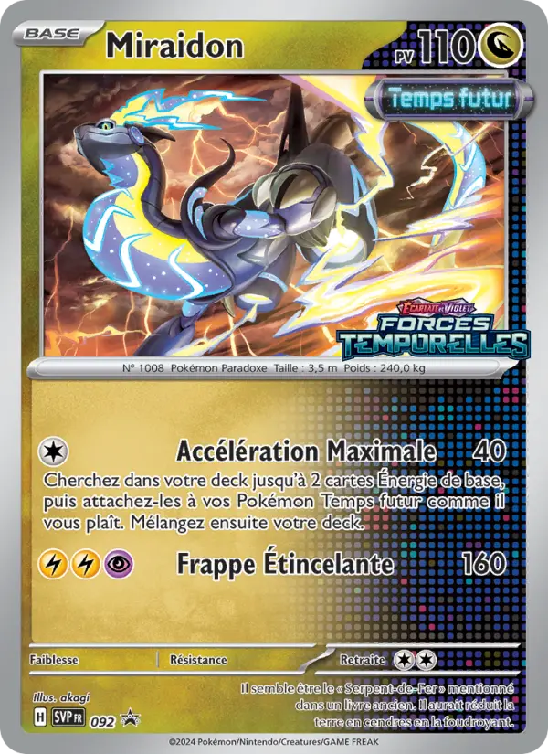 Scan HD carte Pokémon Miraidon 092/225 — SVP Black Star Promos