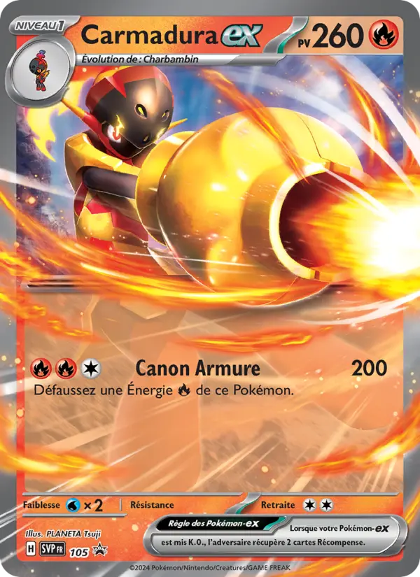 Scan HD carte Pokémon Carmadura-ex 105/225 — SVP Black Star Promos