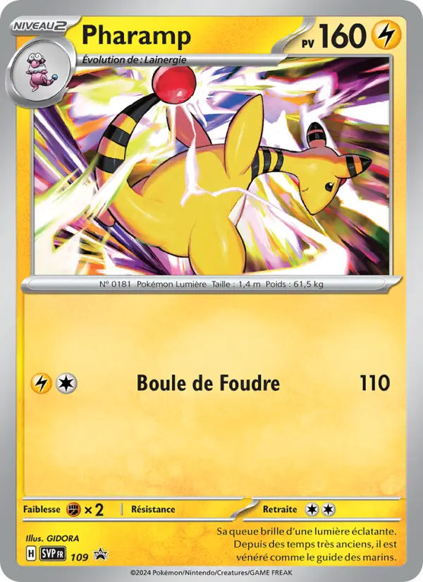 Scan HD carte Pokémon Pharamp 109/225 — SVP Black Star Promos