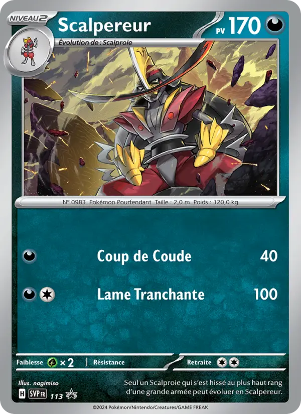 Scan HD carte Pokémon Scalpereur 113/225 — SVP Black Star Promos