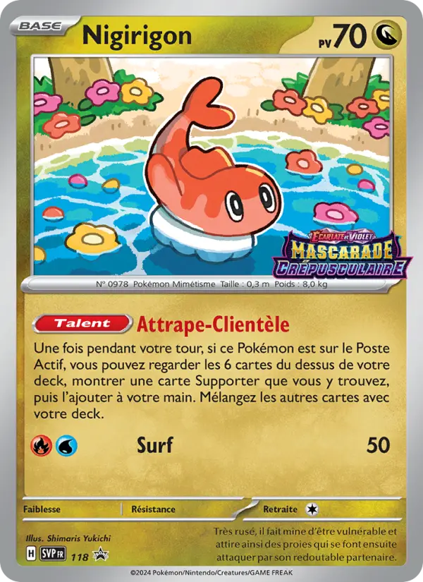 Scan HD carte Pokémon Nigirigon 118/225 — SVP Black Star Promos