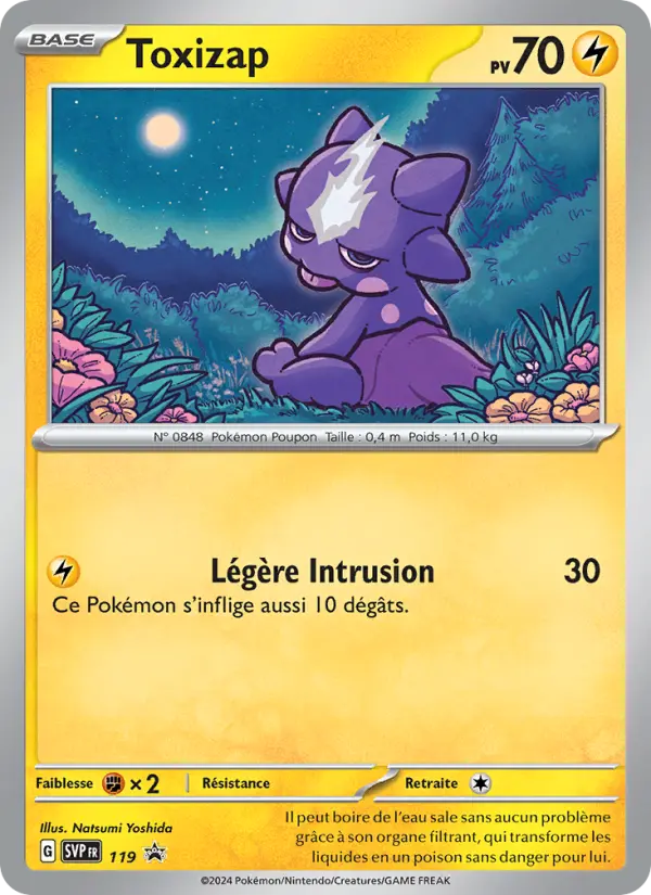 Scan HD carte Pokémon Toxizap 119/225 — SVP Black Star Promos