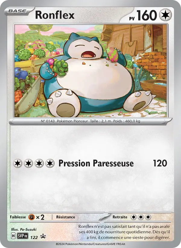 Scan HD carte Pokémon Ronflex 122/225 — SVP Black Star Promos