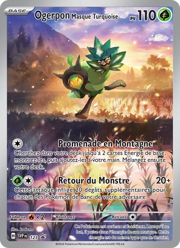 Scan HD carte Pokémon Ogerpon Masque Turquoise 123/225 — SVP Black Star Promos