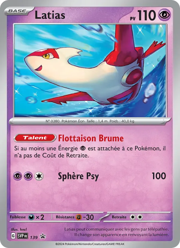 Scan HD carte Pokémon Latias 139/225 — SVP Black Star Promos