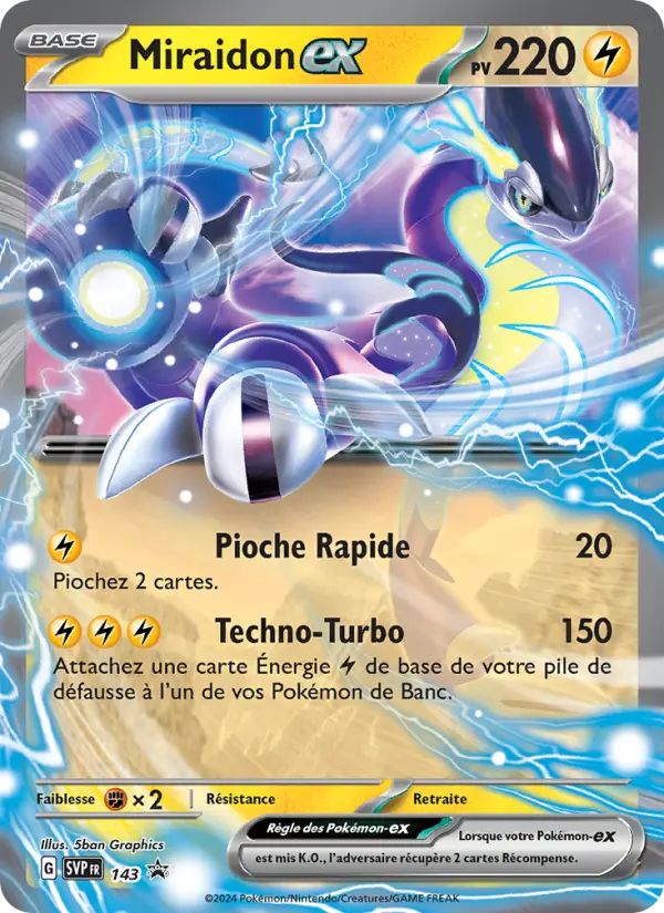Scan HD carte Pokémon Miraidon-ex 143/225 — SVP Black Star Promos