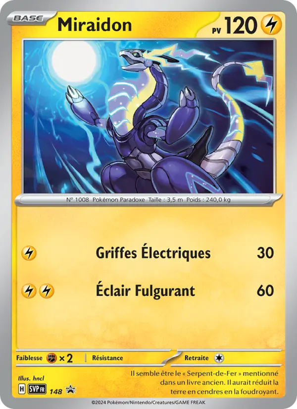 Scan HD carte Pokémon Miraidon 148/225 — SVP Black Star Promos