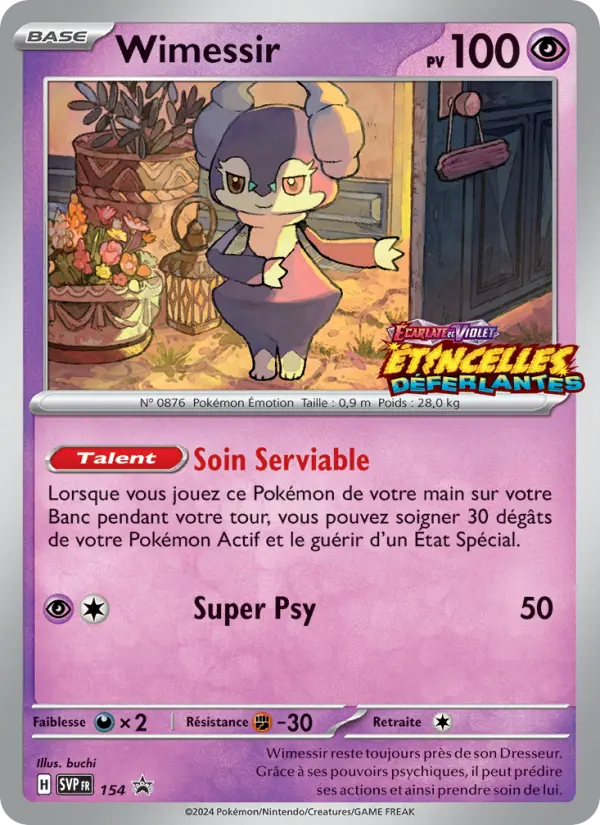 Scan HD carte Pokémon Wimessir 154/225 — SVP Black Star Promos