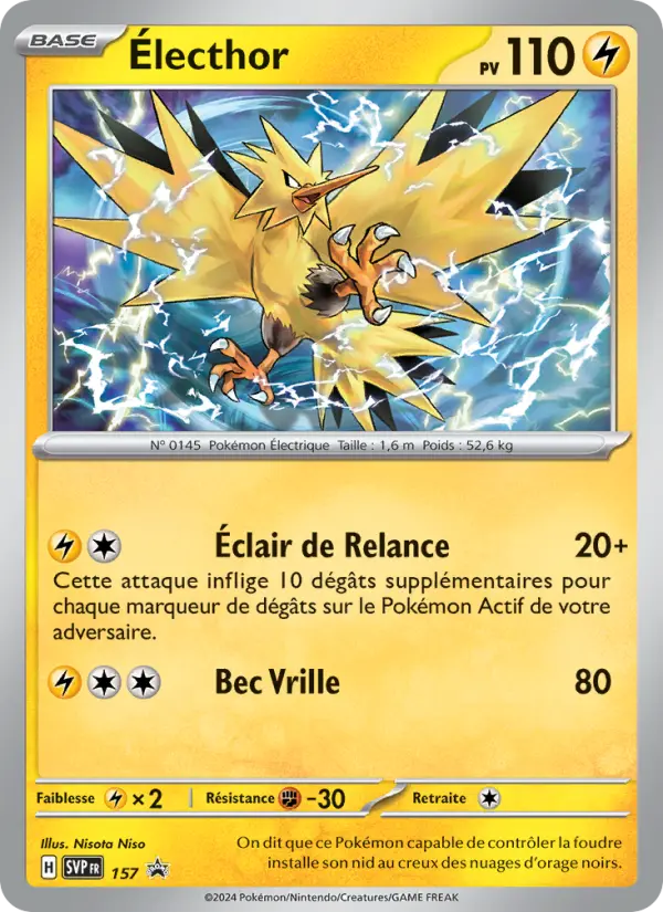 Scan HD carte Pokémon Électhor 157/225 — SVP Black Star Promos