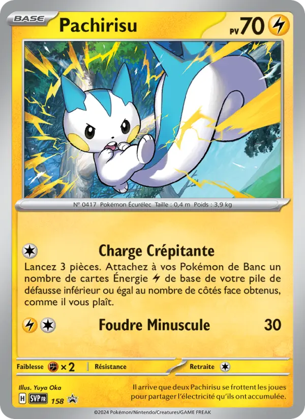 Scan HD carte Pokémon Pachirisu 158/225 — SVP Black Star Promos