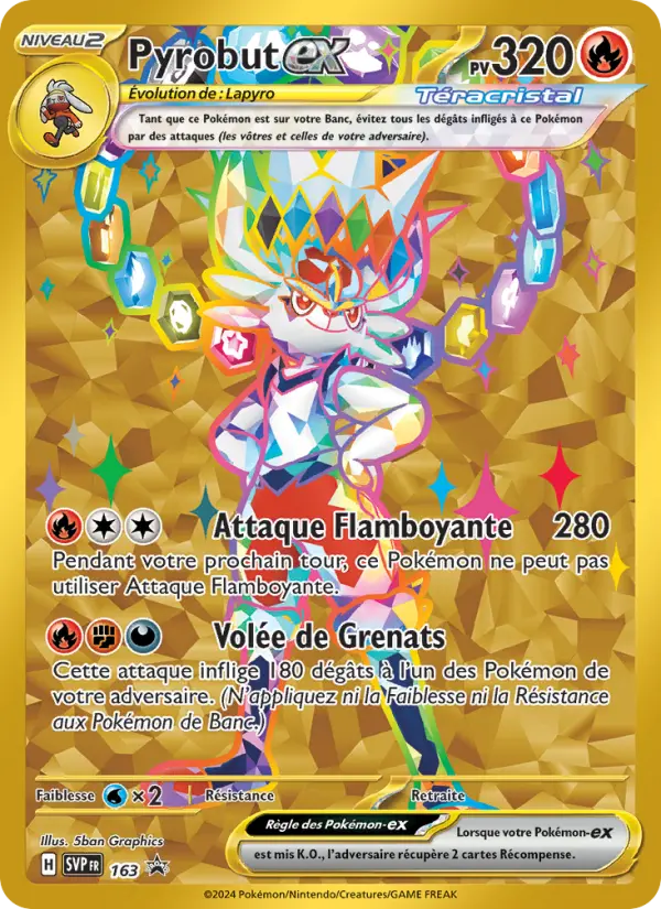 Scan HD carte Pokémon Pyrobut-ex 163/225 — SVP Black Star Promos