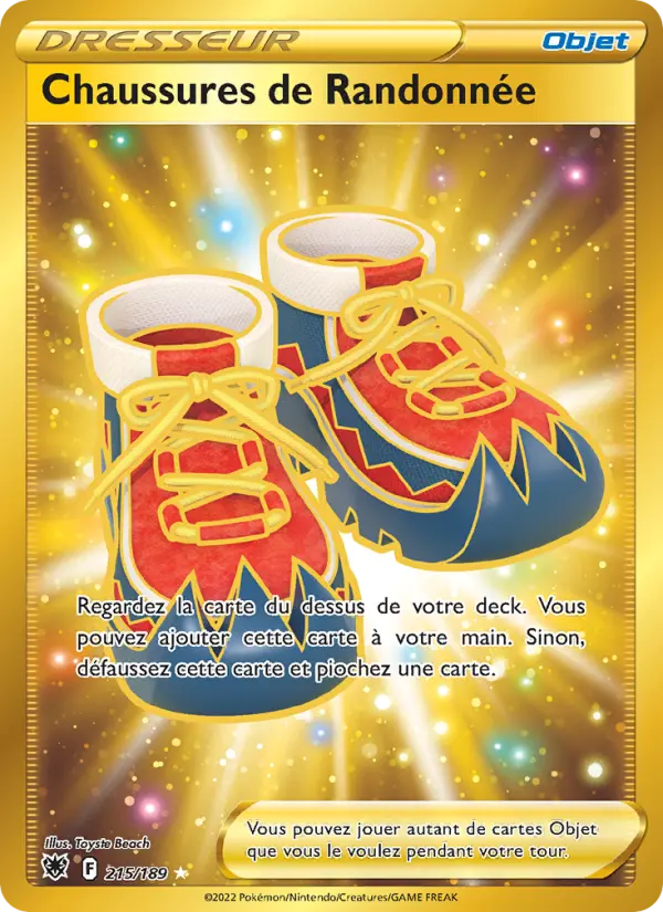Scan HD carte Pokémon Chaussures de Randonnée 215/189 — Astres Radieux
