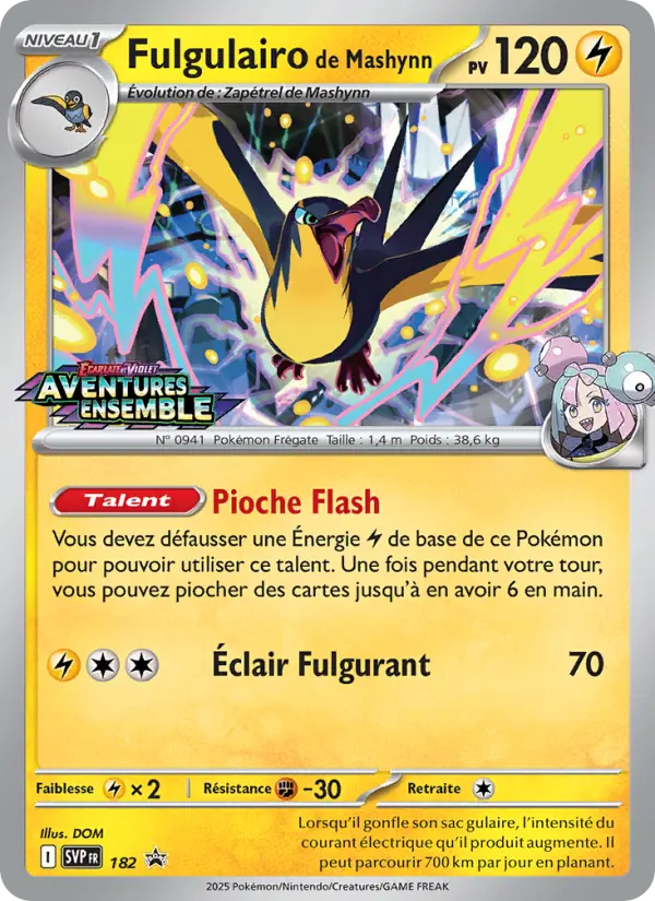Scan HD carte Pokémon Fulgulairo de Mashynn 182/225 — SVP Black Star Promos