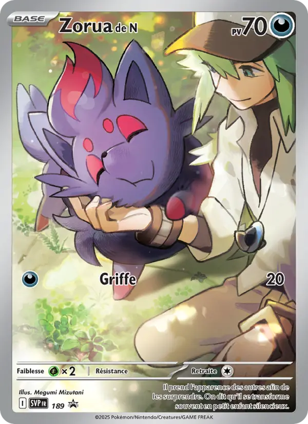 Scan HD carte Pokémon Zorua de N 189/225 — SVP Black Star Promos