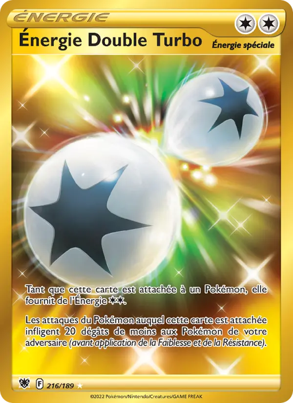 Scan HD carte Pokémon Énergie Double Turbo 216/189 — Astres Radieux