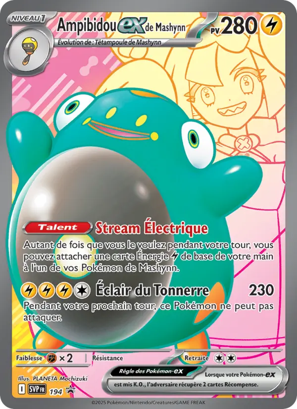 Scan HD carte Pokémon Ampibidou-ex de Mashynn 194/225 — SVP Black Star Promos
