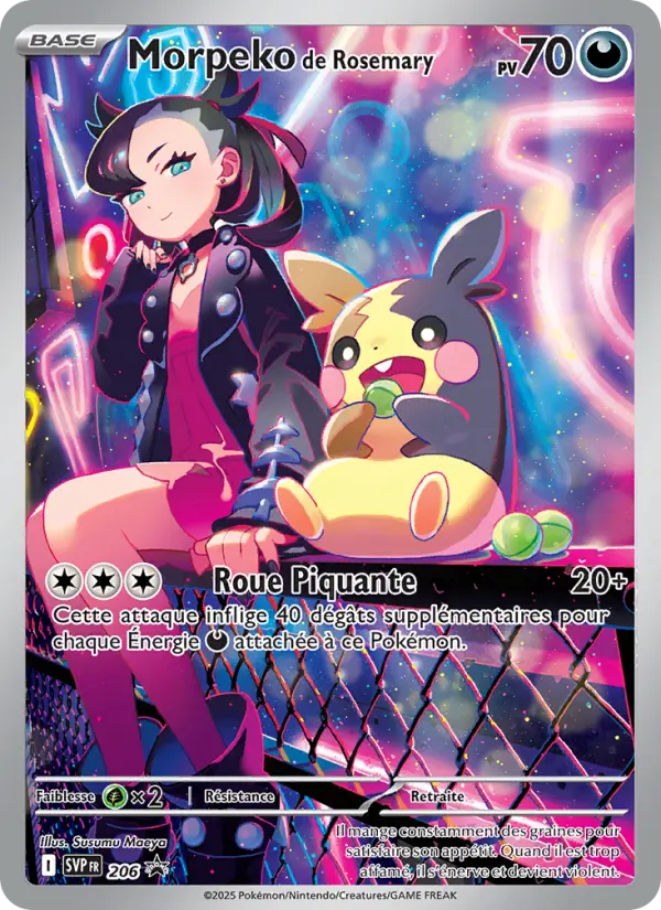 Scan HD carte Pokémon Morpeko de Rosemary 206/225 — SVP Black Star Promos