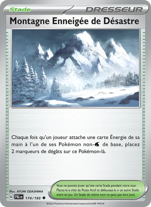 Scan HD carte Pokémon Montagne Enneigée de Désastre 174/193 — Évolutions à Paldea