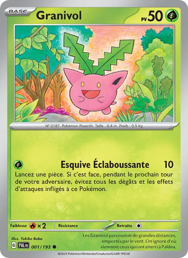 Scan HD carte Pokémon Granivol 001/193 — Évolutions à Paldea