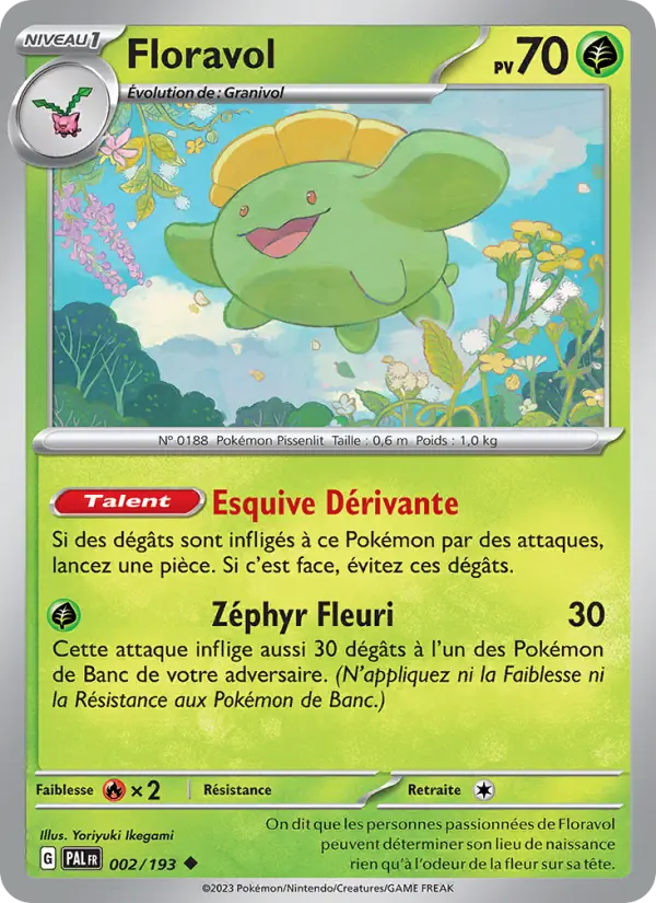 Scan HD carte Pokémon Floravol 002/193 — Évolutions à Paldea