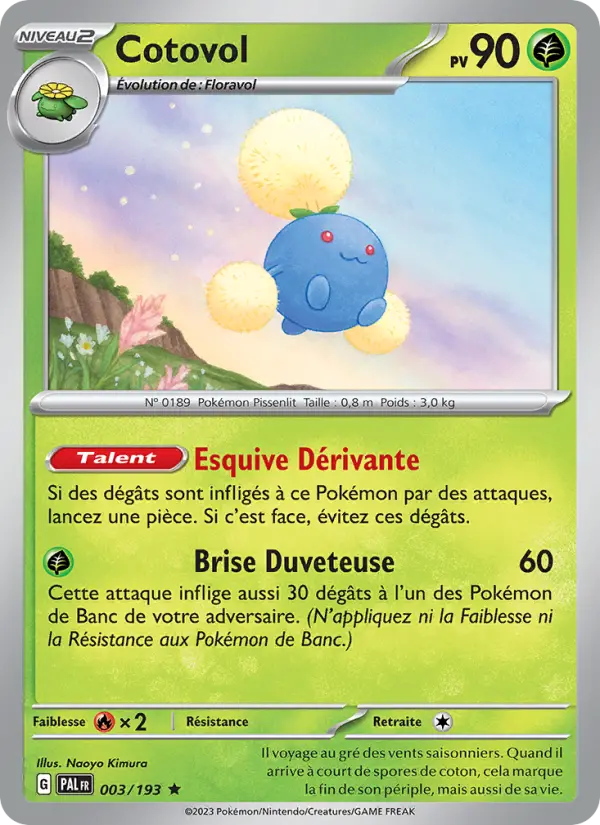 Scan HD carte Pokémon Cotovol 003/193 — Évolutions à Paldea