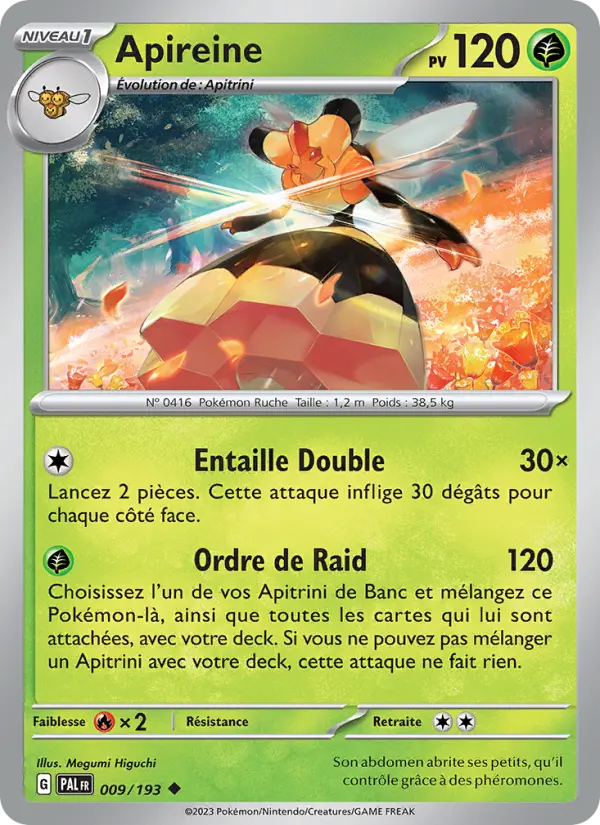 Scan HD carte Pokémon Apireine 009/193 — Évolutions à Paldea