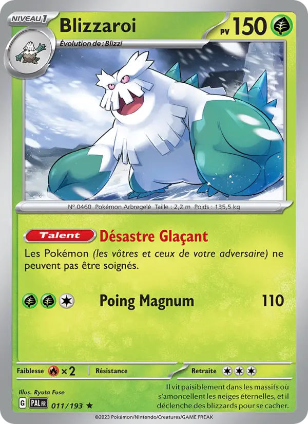 Scan HD carte Pokémon Blizzaroi 011/193 — Évolutions à Paldea