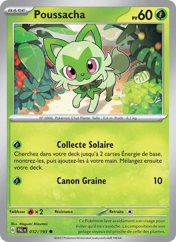 Scan HD carte Pokémon Poussacha 012/193 — Évolutions à Paldea