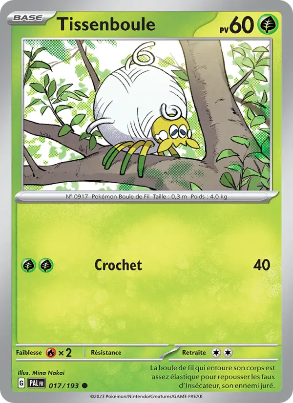 Scan HD carte Pokémon Tissenboule 017/193 — Évolutions à Paldea