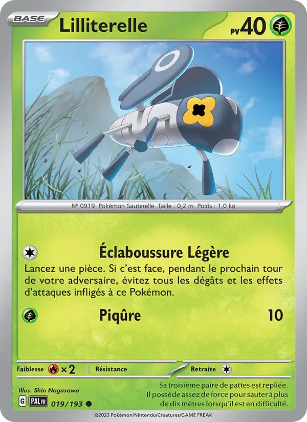 Scan HD carte Pokémon Lilliterelle 019/193 — Évolutions à Paldea