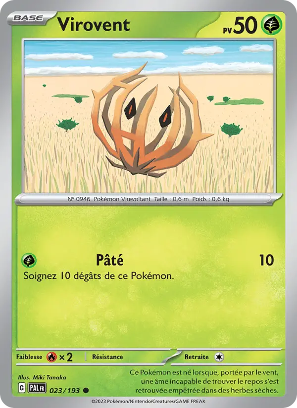 Scan HD carte Pokémon Virovent 023/193 — Évolutions à Paldea