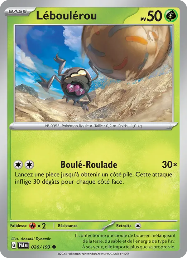 Scan HD carte Pokémon Léboulérou 026/193 — Évolutions à Paldea