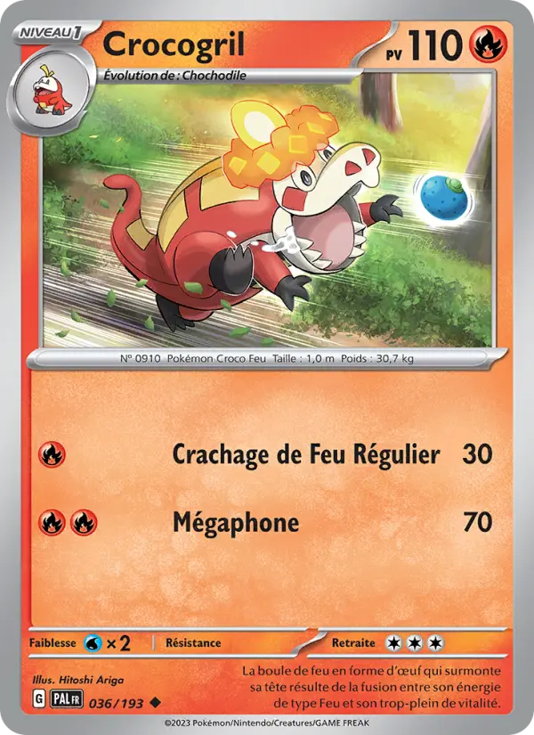Scan HD carte Pokémon Crocogril 036/193 — Évolutions à Paldea