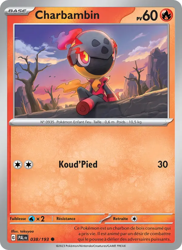 Scan HD carte Pokémon Charbambin 038/193 — Évolutions à Paldea