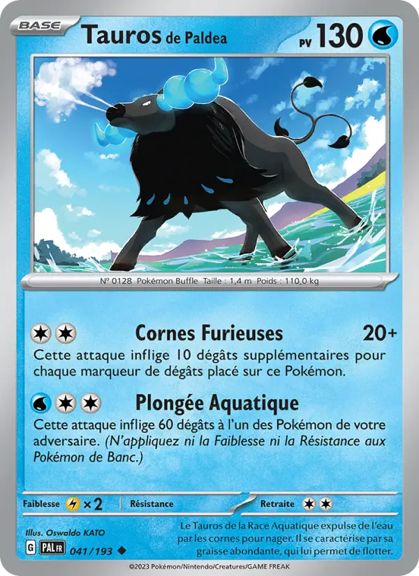 Scan HD carte Pokémon Tauros de Paldea 041/193 — Évolutions à Paldea
