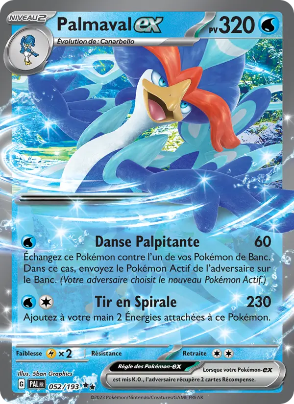 Scan HD carte Pokémon Palmaval-ex 052/193 — Évolutions à Paldea
