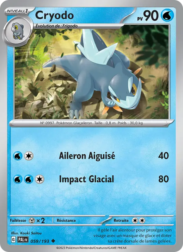Scan HD carte Pokémon Cryodo 059/193 — Évolutions à Paldea
