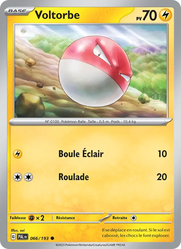 Scan HD carte Pokémon Voltorbe 066/193 — Évolutions à Paldea
