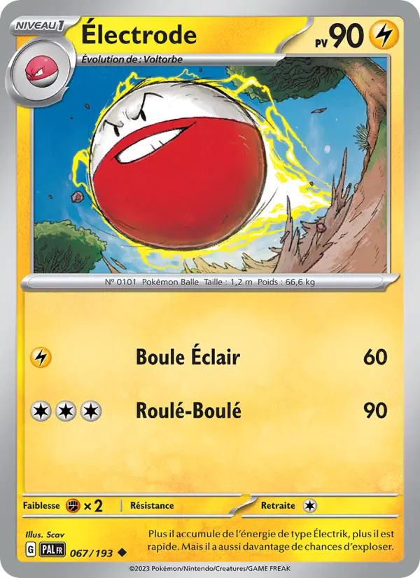 Scan HD carte Pokémon Électrode 067/193 — Évolutions à Paldea