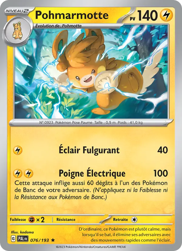 Scan HD carte Pokémon Pohmarmotte 076/193 — Évolutions à Paldea