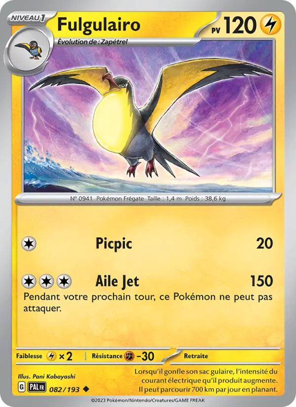 Scan HD carte Pokémon Fulgulairo 082/193 — Évolutions à Paldea