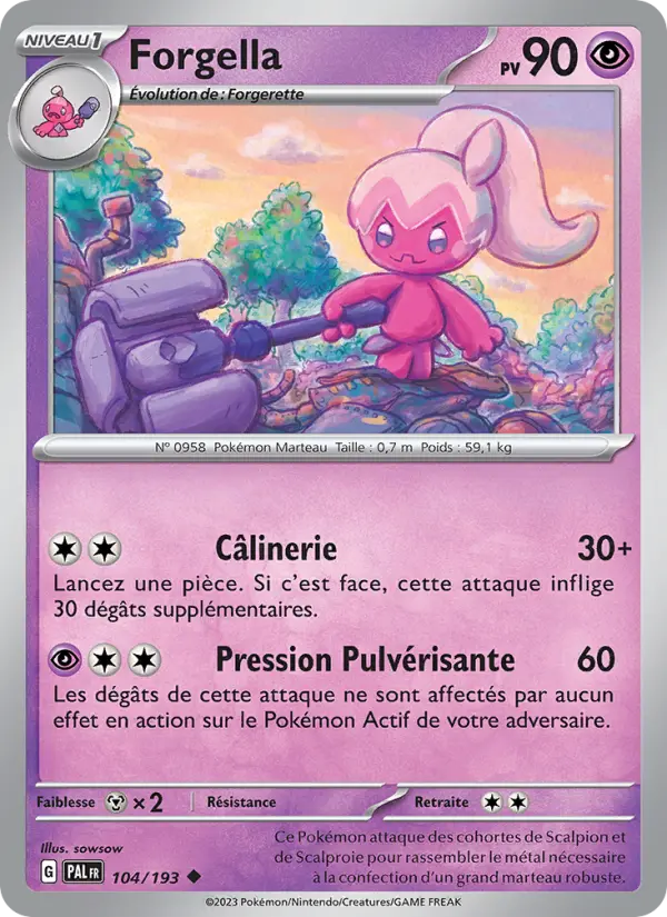 Scan HD carte Pokémon Forgella 104/193 — Évolutions à Paldea