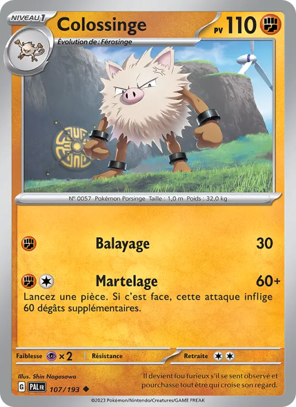Scan HD carte Pokémon Colossinge 107/193 — Évolutions à Paldea