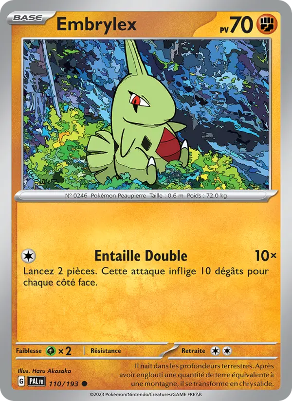 Scan HD carte Pokémon Embrylex 110/193 — Évolutions à Paldea