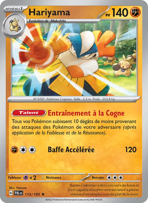 Scan HD carte Pokémon Hariyama 113/193 — Évolutions à Paldea