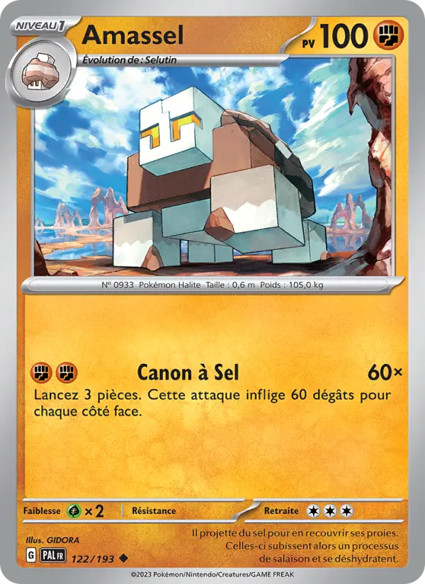 Scan HD carte Pokémon Amassel 122/193 — Évolutions à Paldea