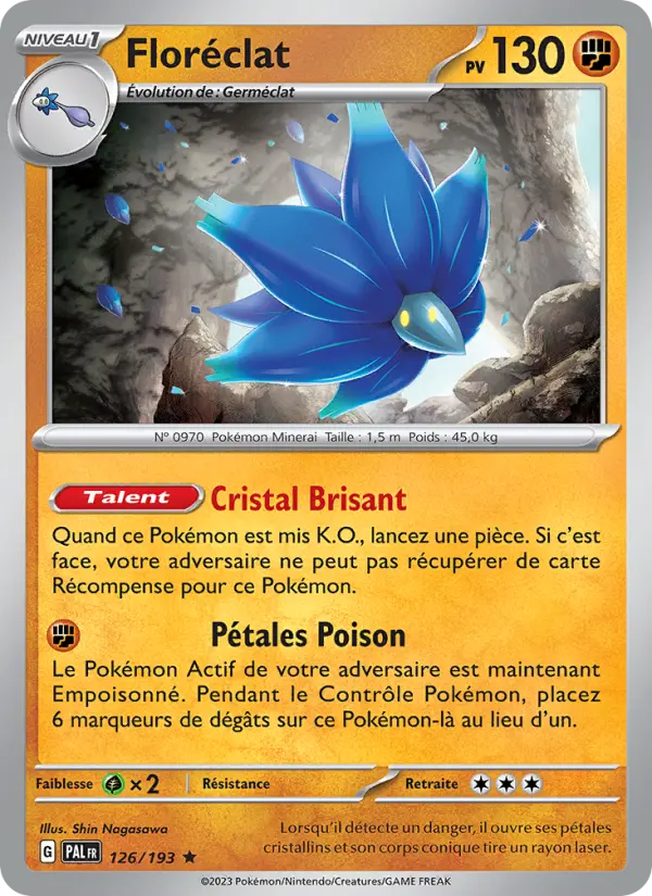 Scan HD carte Pokémon Floréclat 126/193 — Évolutions à Paldea